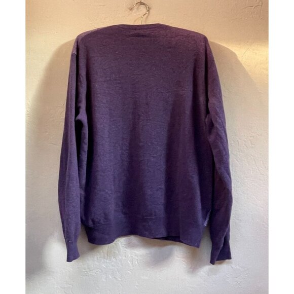 IL Granchio Men's Purple Wool Blend V-Neck Pullover Sweater Size IV Lightweight - Picture 2 of 8